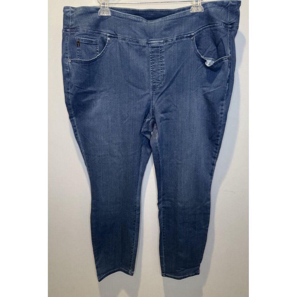 Belle by Kim Gravel Womens Pull on Straight Leg Jeans Plus 26W NEW Stretch